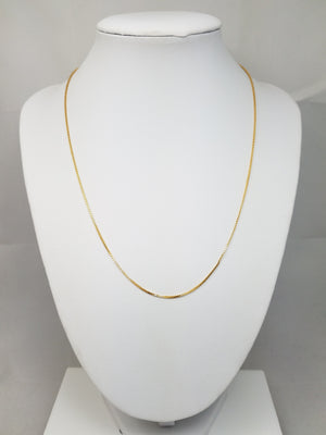 Classic 18" Solid 19k Yellow Gold Box Link Chain Necklace