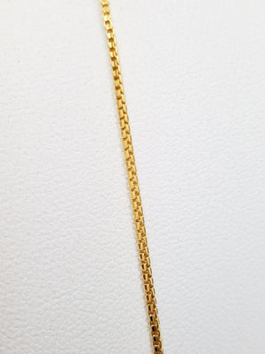 Classic 18" Solid 19k Yellow Gold Box Link Chain Necklace