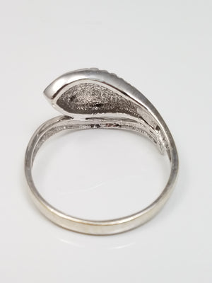 Cool 14k White Gold Natural Diamond Custom Snake Ring