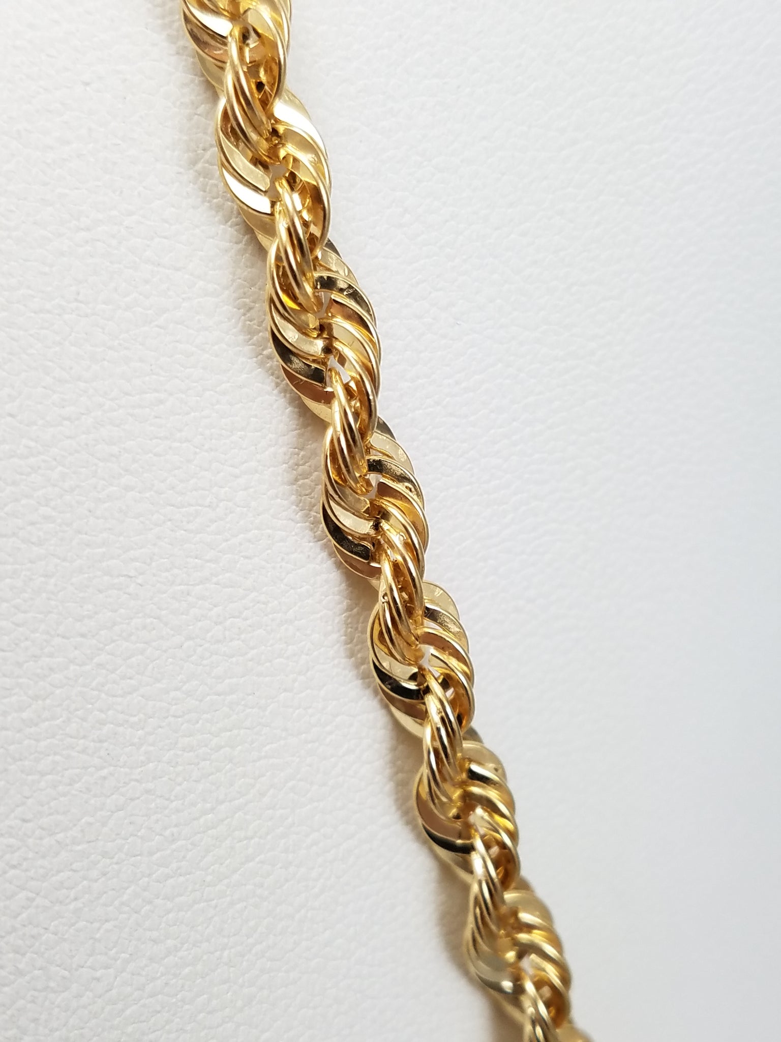 New 10k Yellow Gold 5.1mm/18" Hollow Rope Chain Necklace