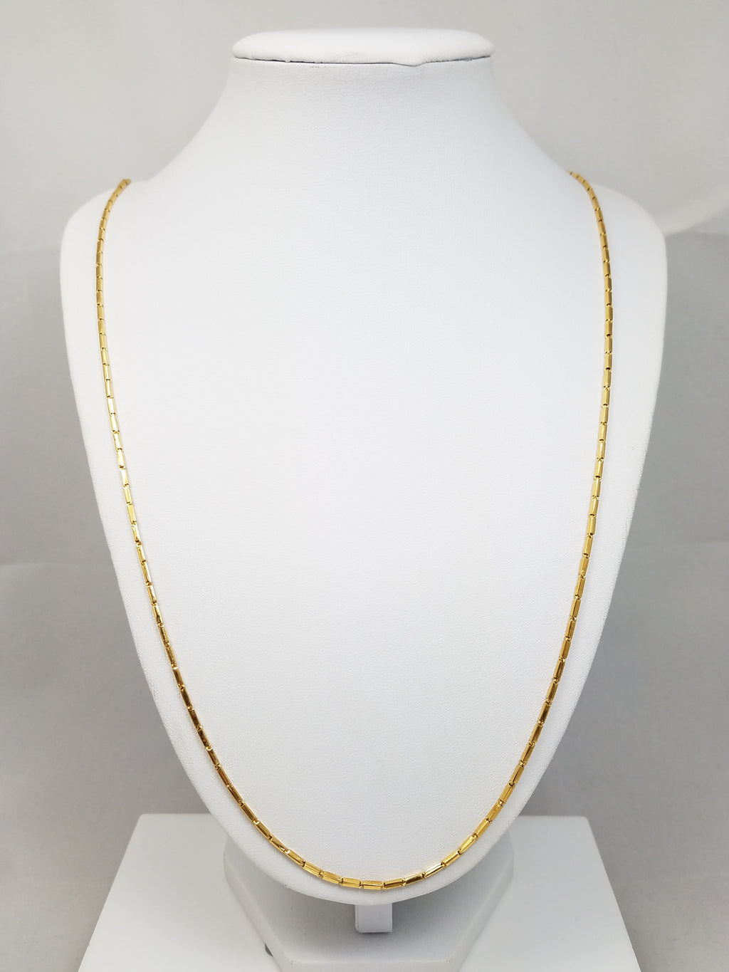 Fabulous 22k Yellow Gold Hollow Baht Link 32" Necklace