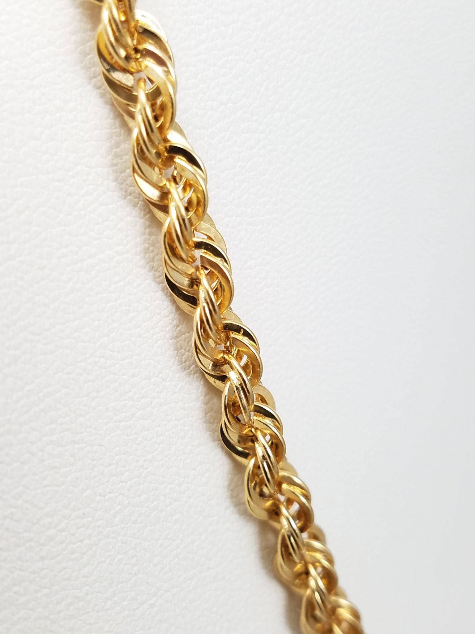 New! 18" 10k Yellow Gold Hollow Rope Chain Necklace