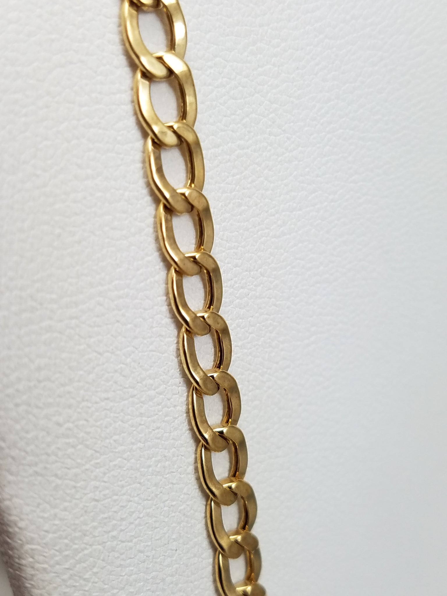 New! Sturdy 22" 10k Hollow Yellow Gold Curb Link Chain Necklace