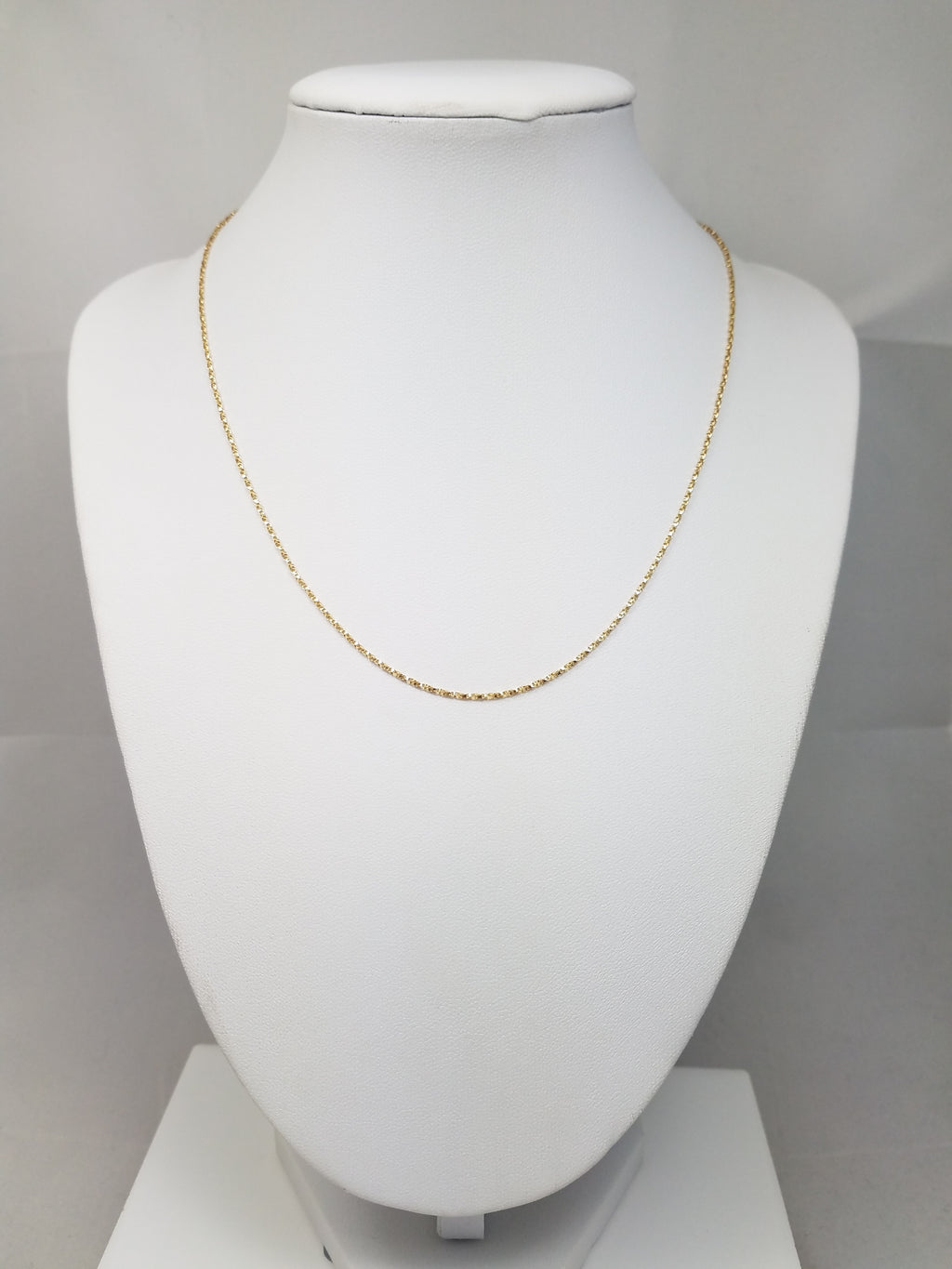 14k Solid Yellow Gold Micro Link 16" Necklace