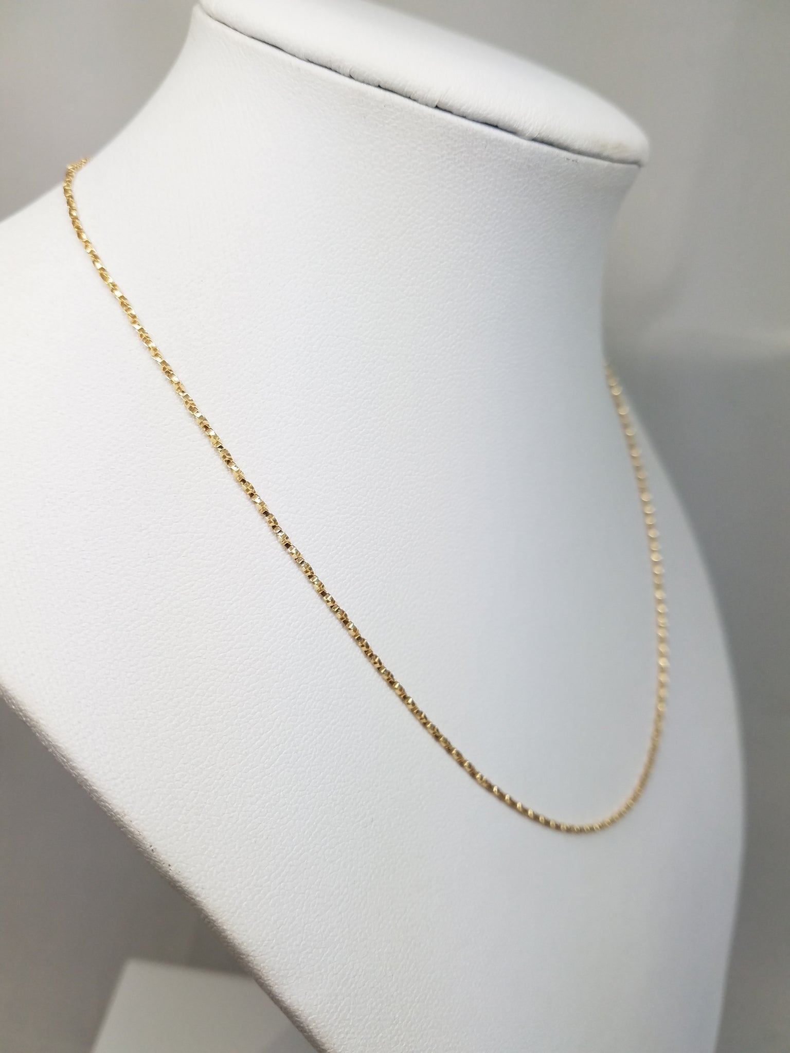 14k Solid Yellow Gold Micro Link 16" Necklace