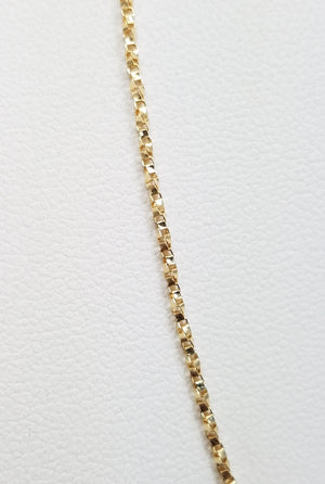 14k Solid Yellow Gold Micro Link 16" Necklace