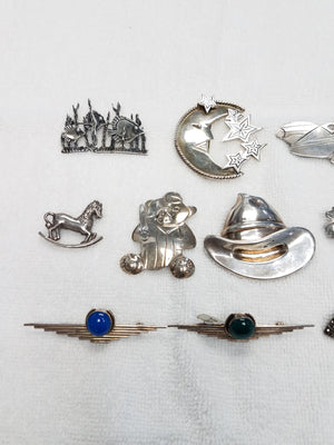 Vintage Sterling Silver Pin/Brooch Lot