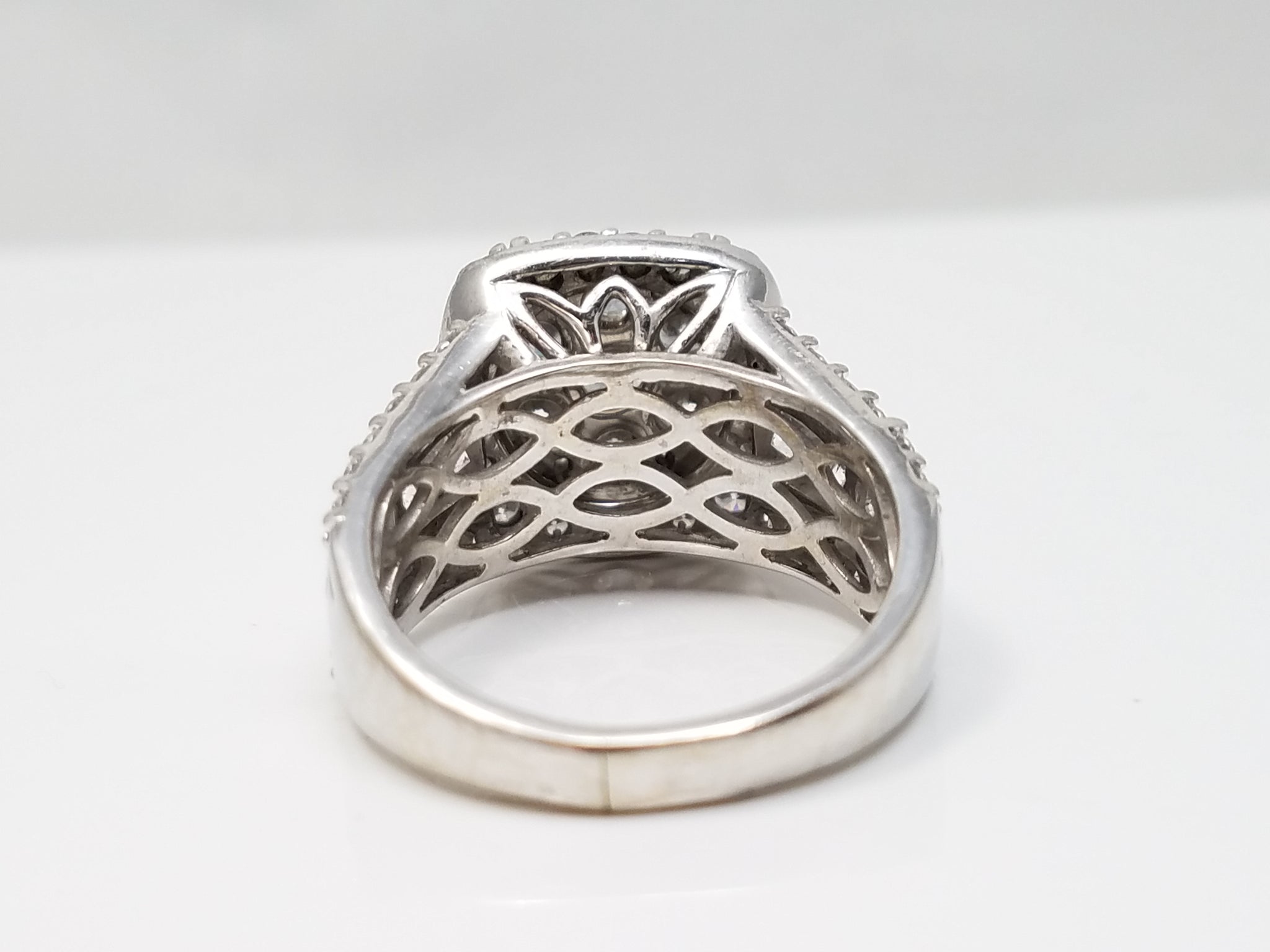 Exquisite 10k White Gold Lab Created Diamond Custom Ring