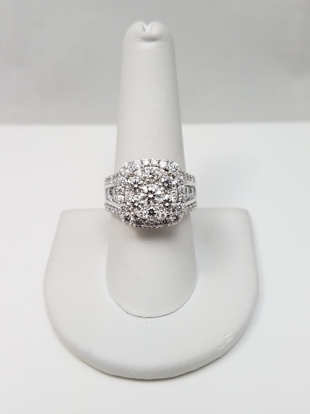 Exquisite 10k White Gold Lab Created Diamond Custom Ring