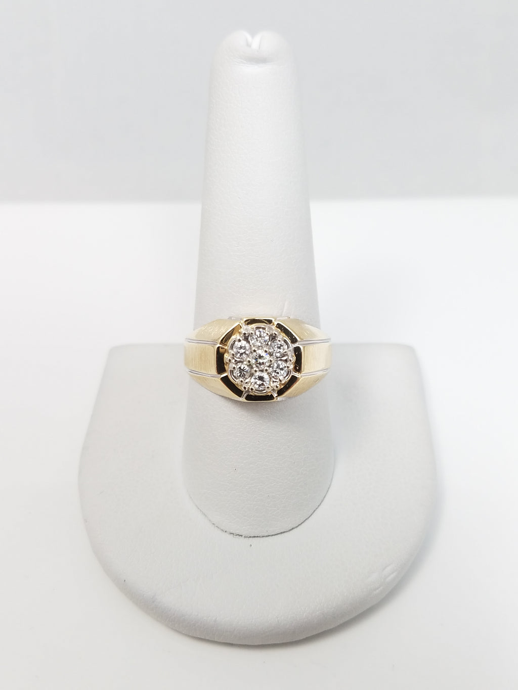 Men's Dazzling 14k Yellow Gold Natural Diamond Ring