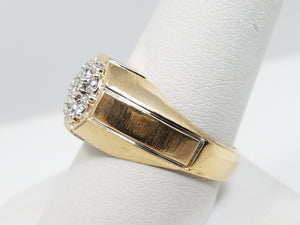 Men's Dazzling 14k Yellow Gold Natural Diamond Ring