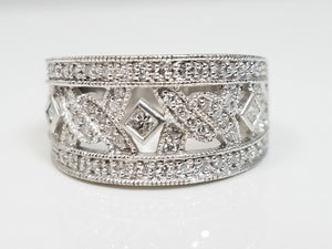 Intricate Natural Diamond Platinum Ring