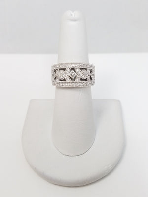 Intricate Natural Diamond Platinum Ring