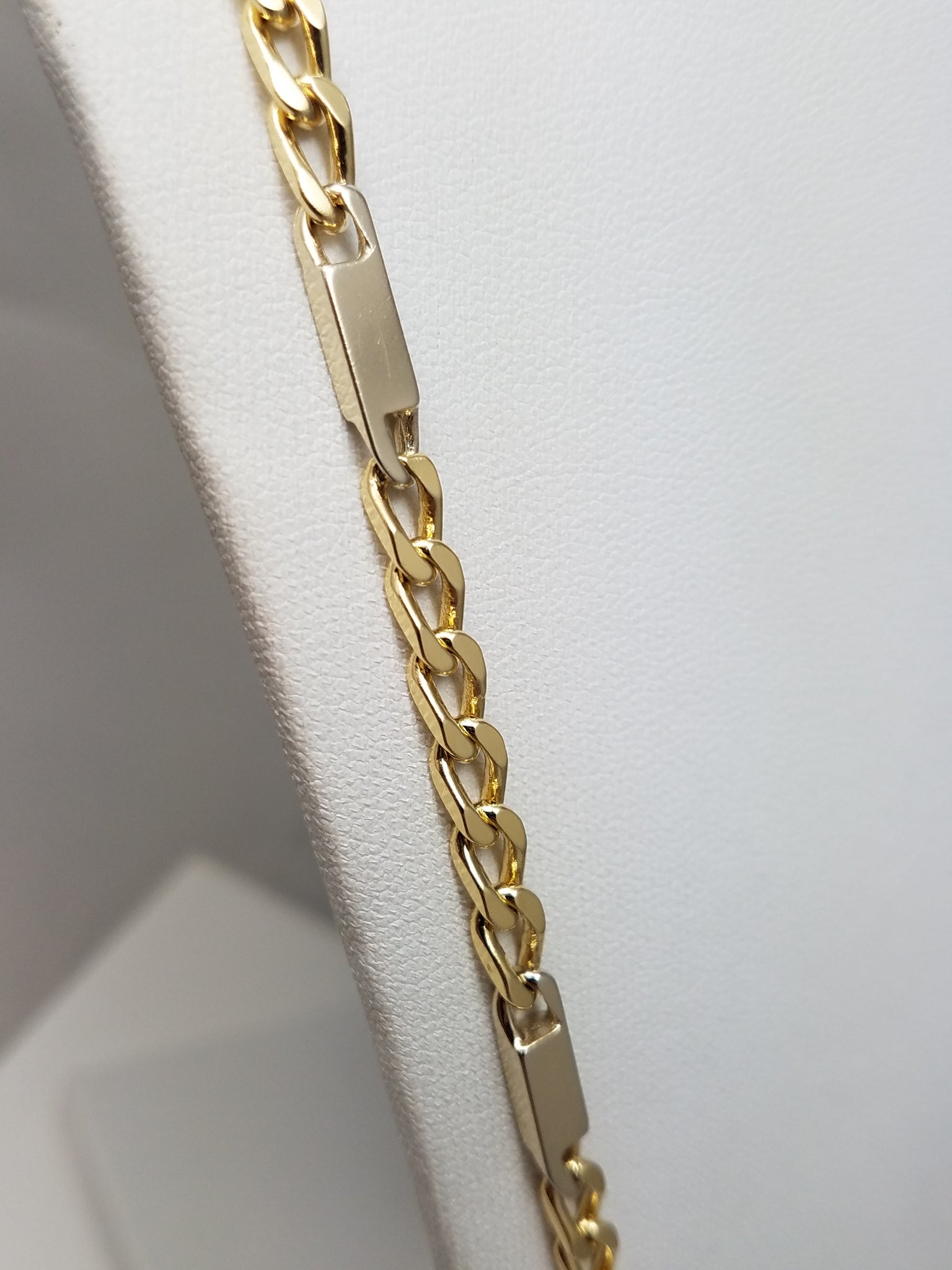 Impressive 18k Two Tone Gold Fancy Link Chain 26.25" Necklace