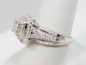 Elegant 10k White Gold Natural Diamond Engagement Ring