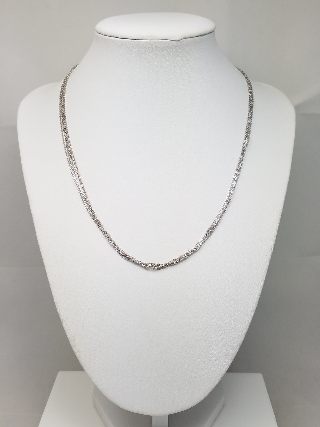 14k White Gold Multi-Strand 17" Necklace