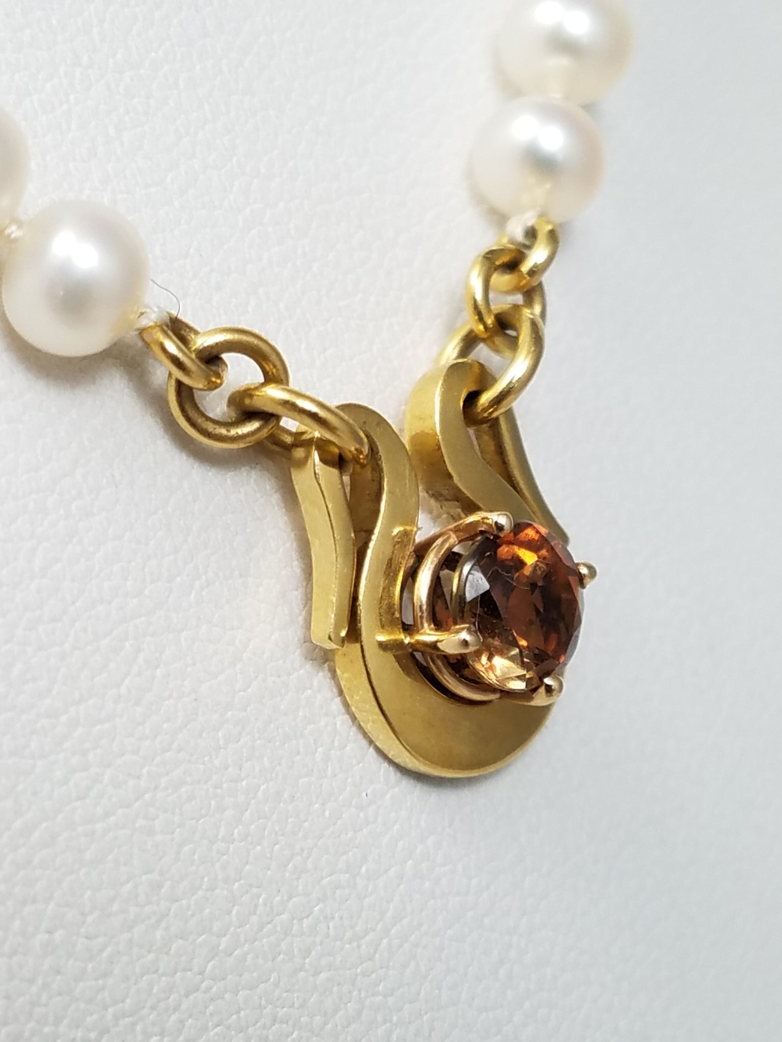 Elegant Freshwater Pearl Citrine Pendant 16" Necklace