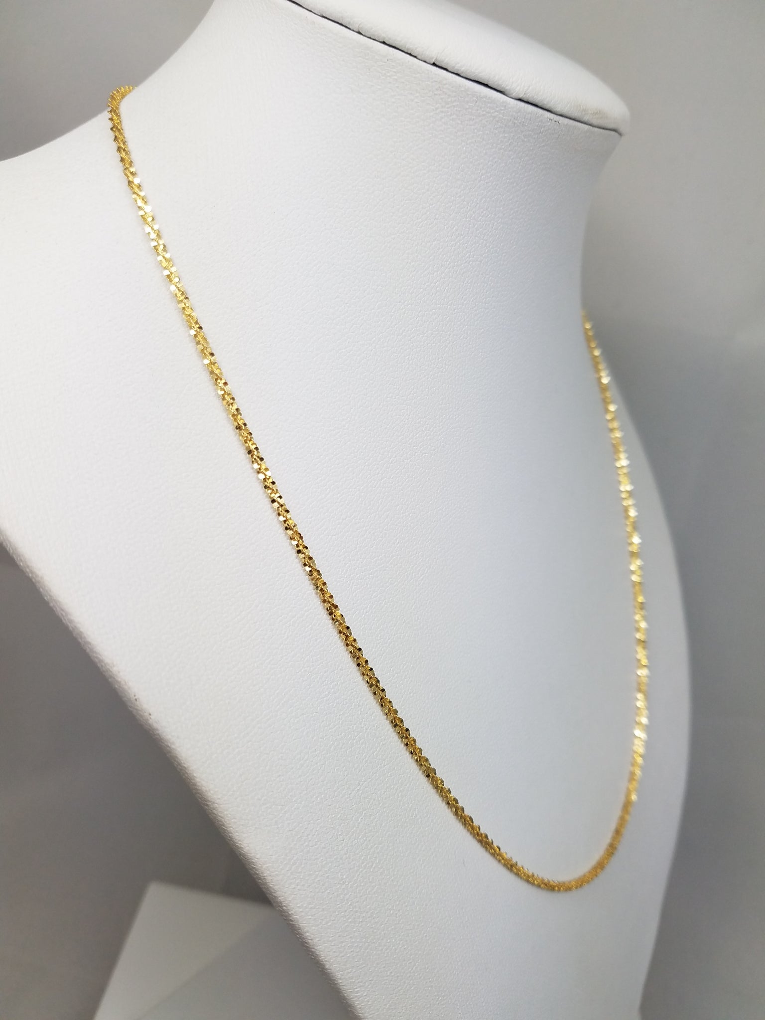 New! Sparkly 18" Solid 18k Yellow Gold Sparkle Chain