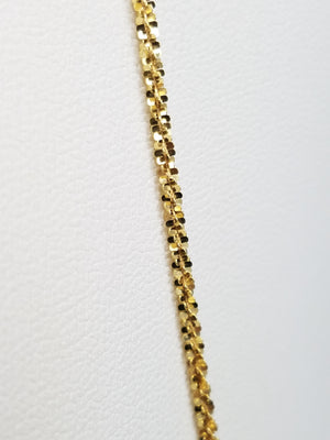 New! Sparkly 18" Solid 18k Yellow Gold Sparkle Chain