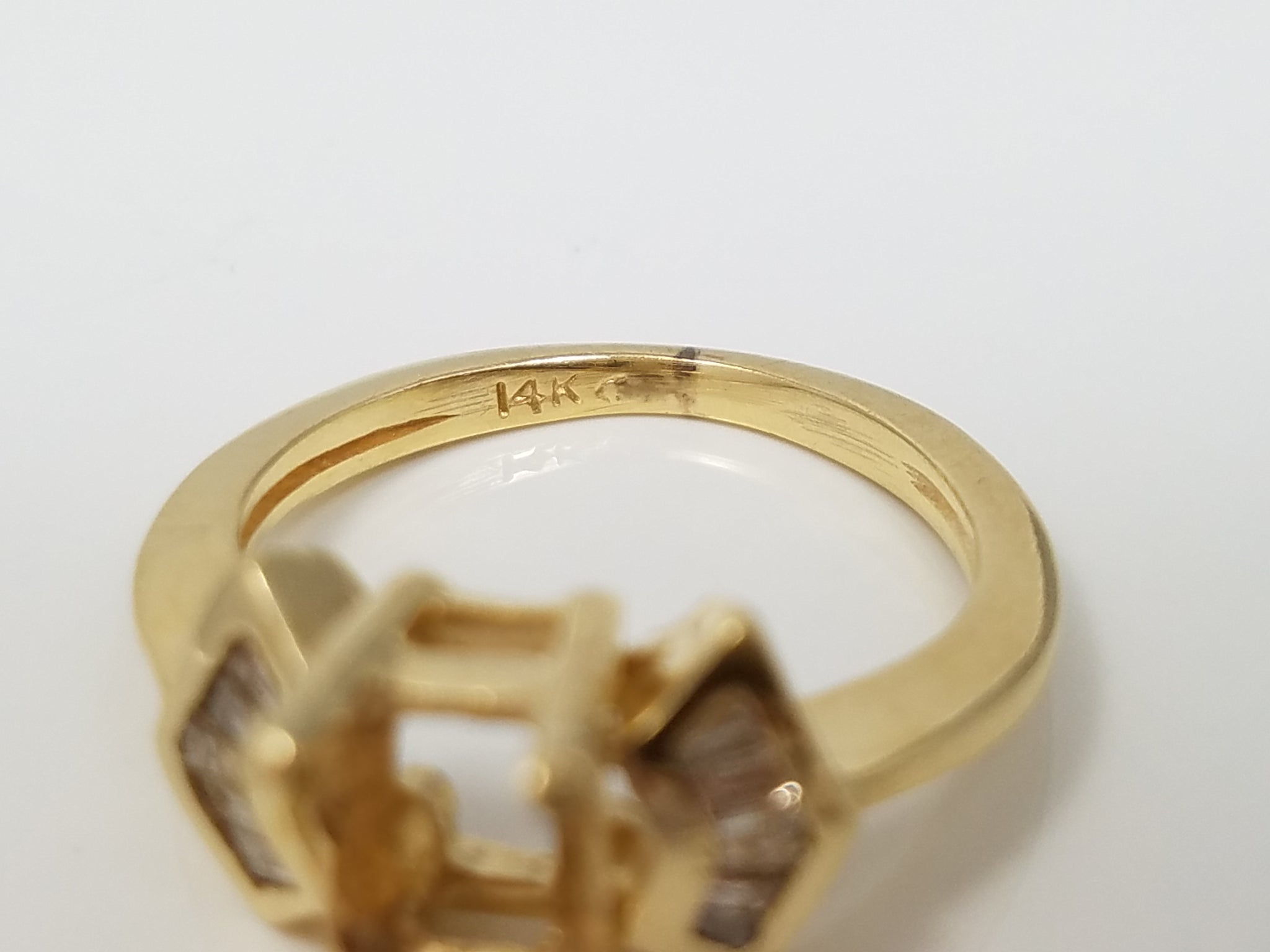 14k Yellow Gold Natural Diamond Ring Mount