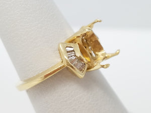 14k Yellow Gold Natural Diamond Ring Mount