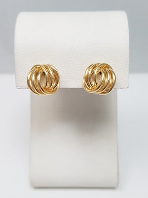 Love Knot Stud Earrings in 14k Yellow Gold