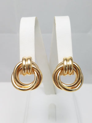 Large Love Knot Earrings in 14k Yellow Gold