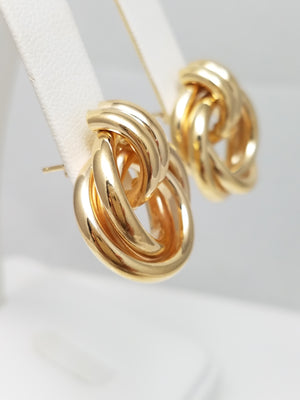 Large Love Knot Earrings in 14k Yellow Gold