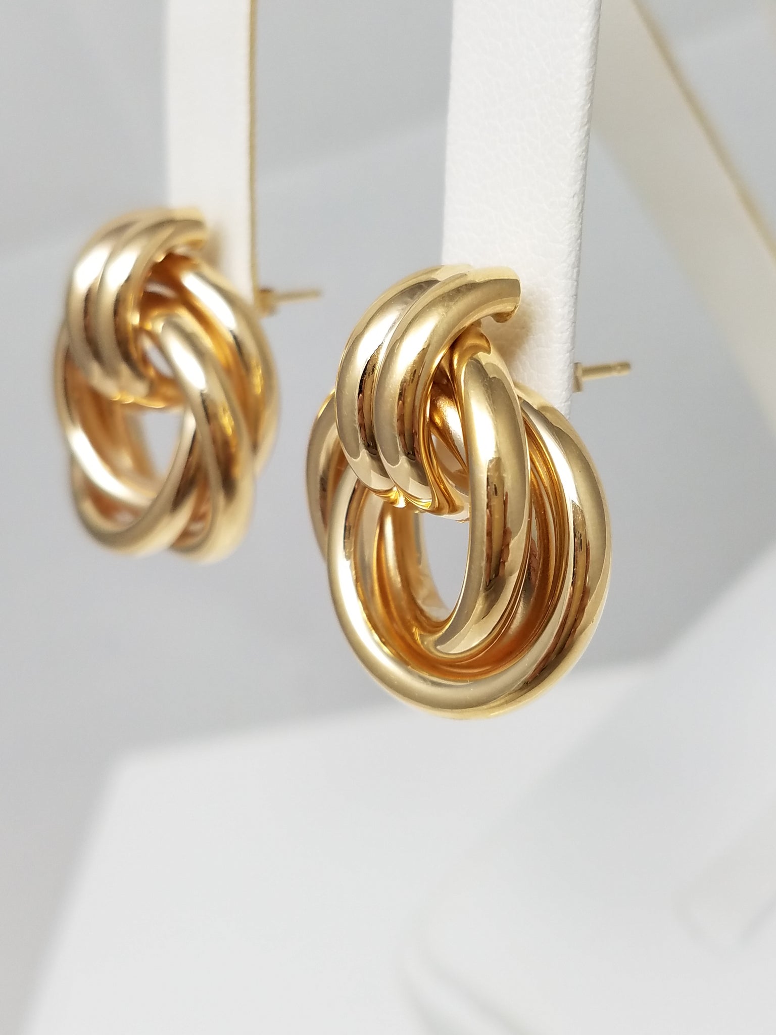 Large Love Knot Earrings in 14k Yellow Gold