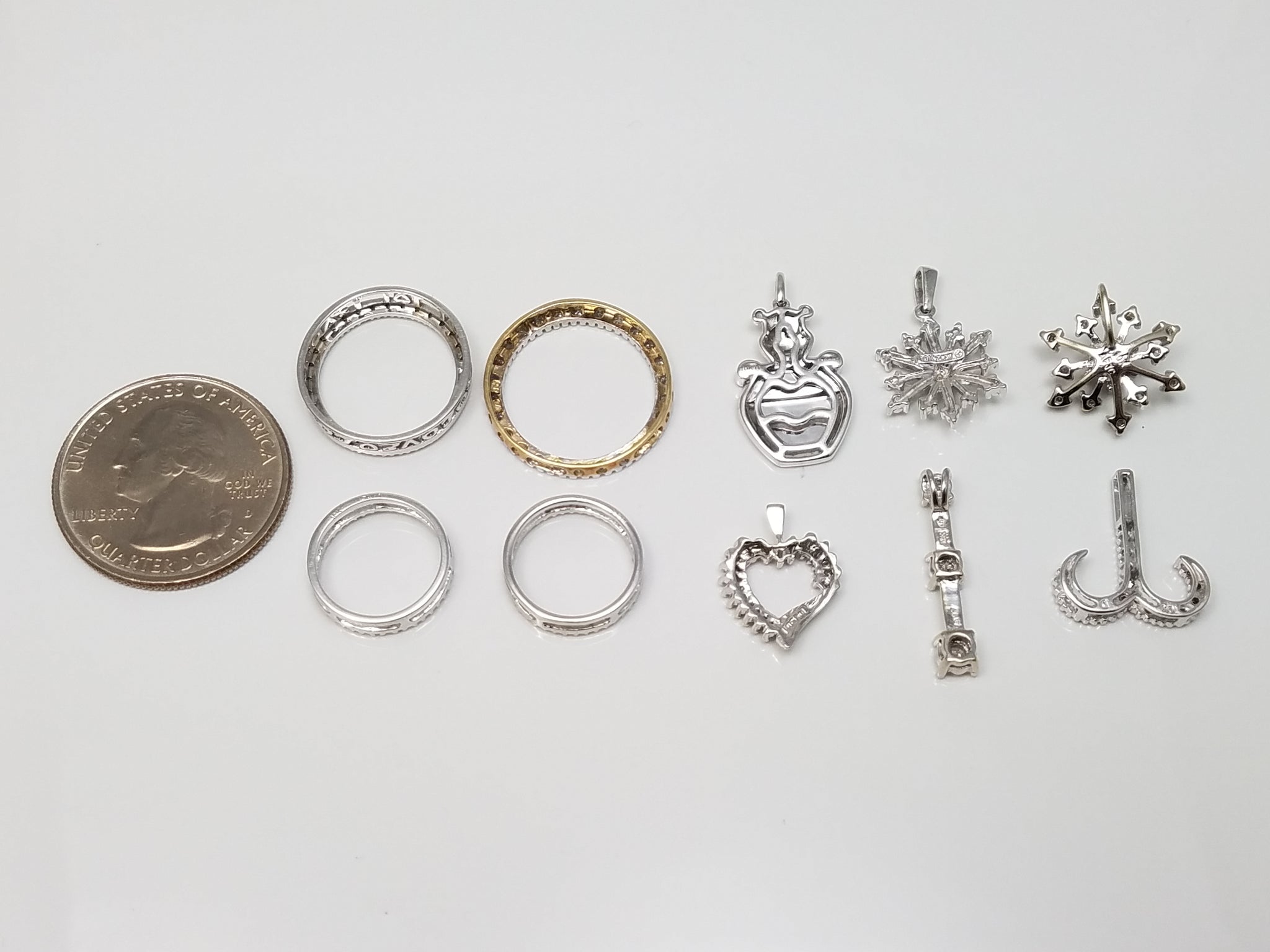 10k Gold Natural Diamond Pendant/Charm Lot