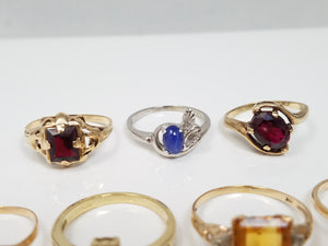 10k Gold Synthetic Gemstone Ring Lot