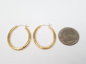 Graceful 14k Yellow Gold Hollow Hoop Earrings