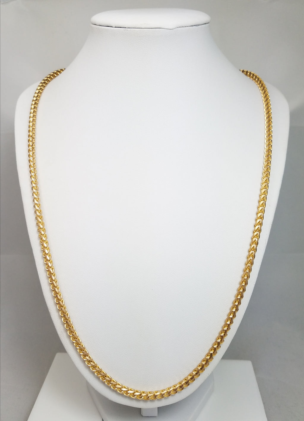 Fantastic 24" Solid 10k Yellow Gold Franco Link Chain Necklace