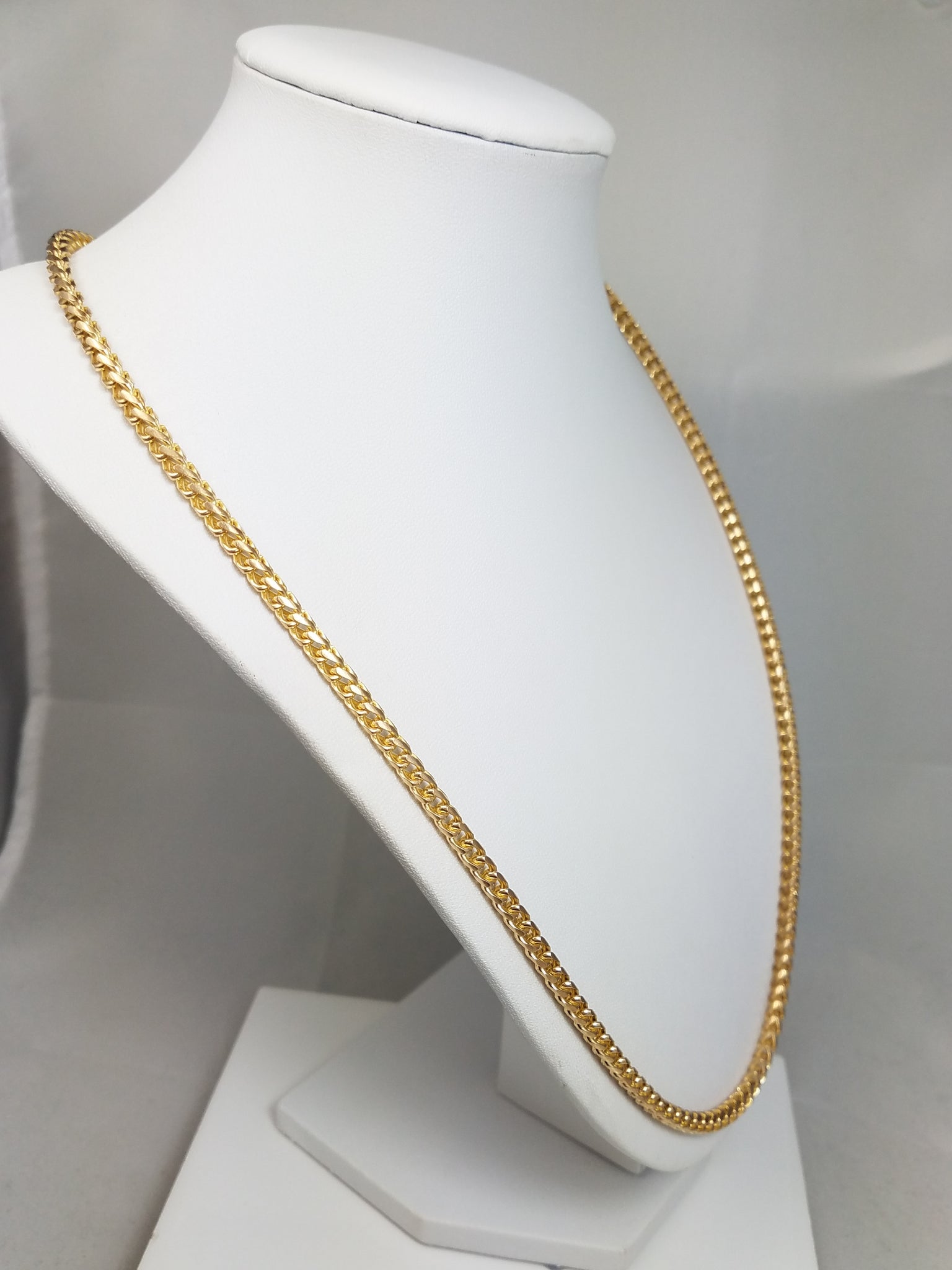 Fantastic 24" Solid 10k Yellow Gold Franco Link Chain Necklace