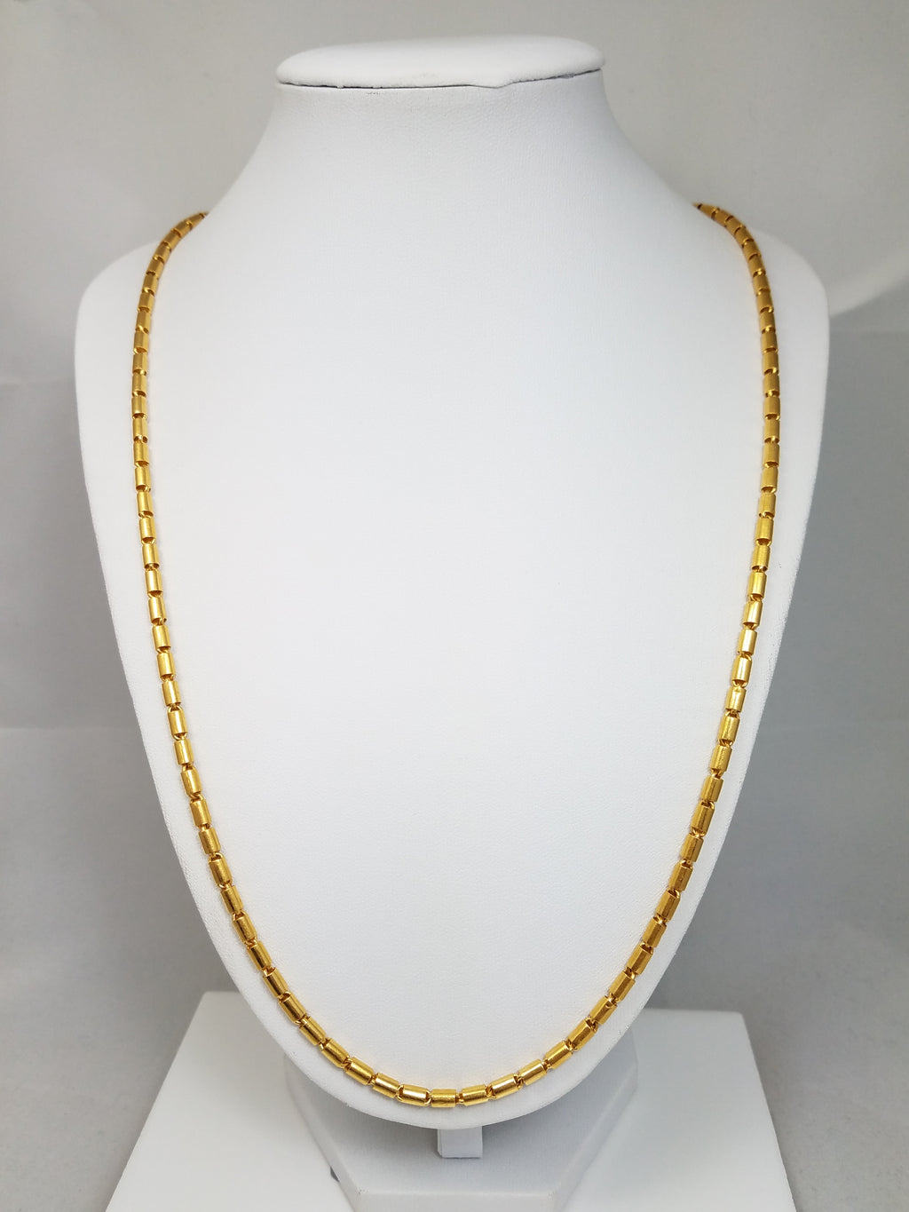 Luxurious 24" 23.16k Yellow Gold Baht Link Chain Necklace