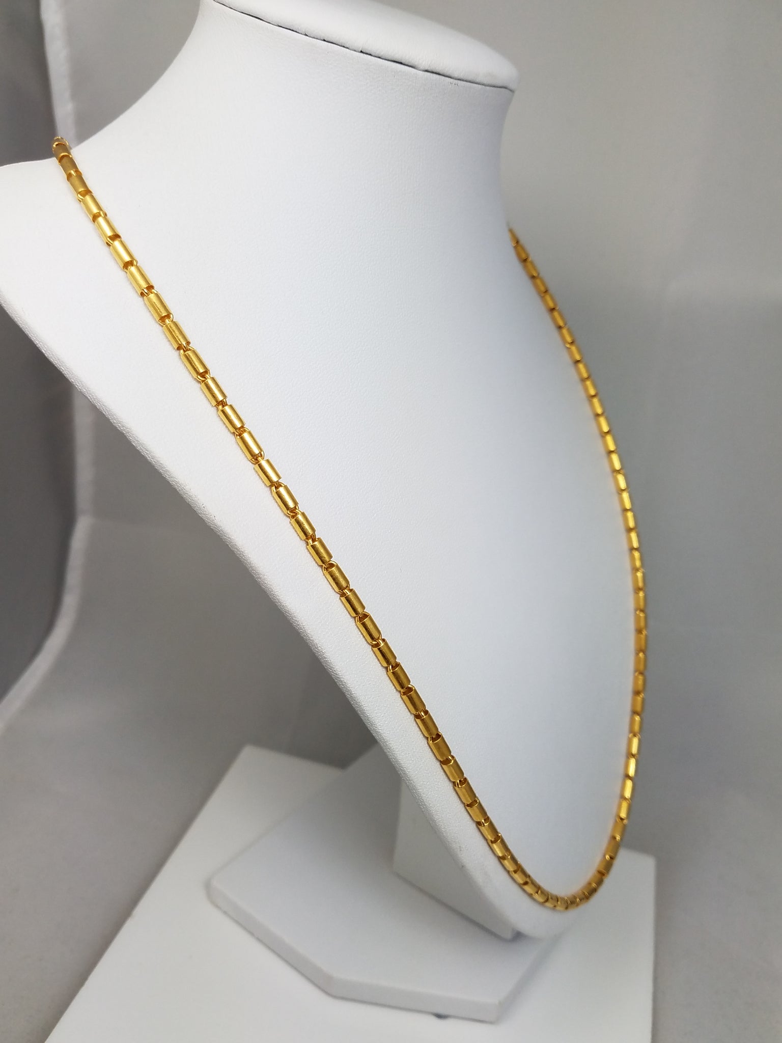 Luxurious 24" 23.16k Yellow Gold Baht Link Chain Necklace