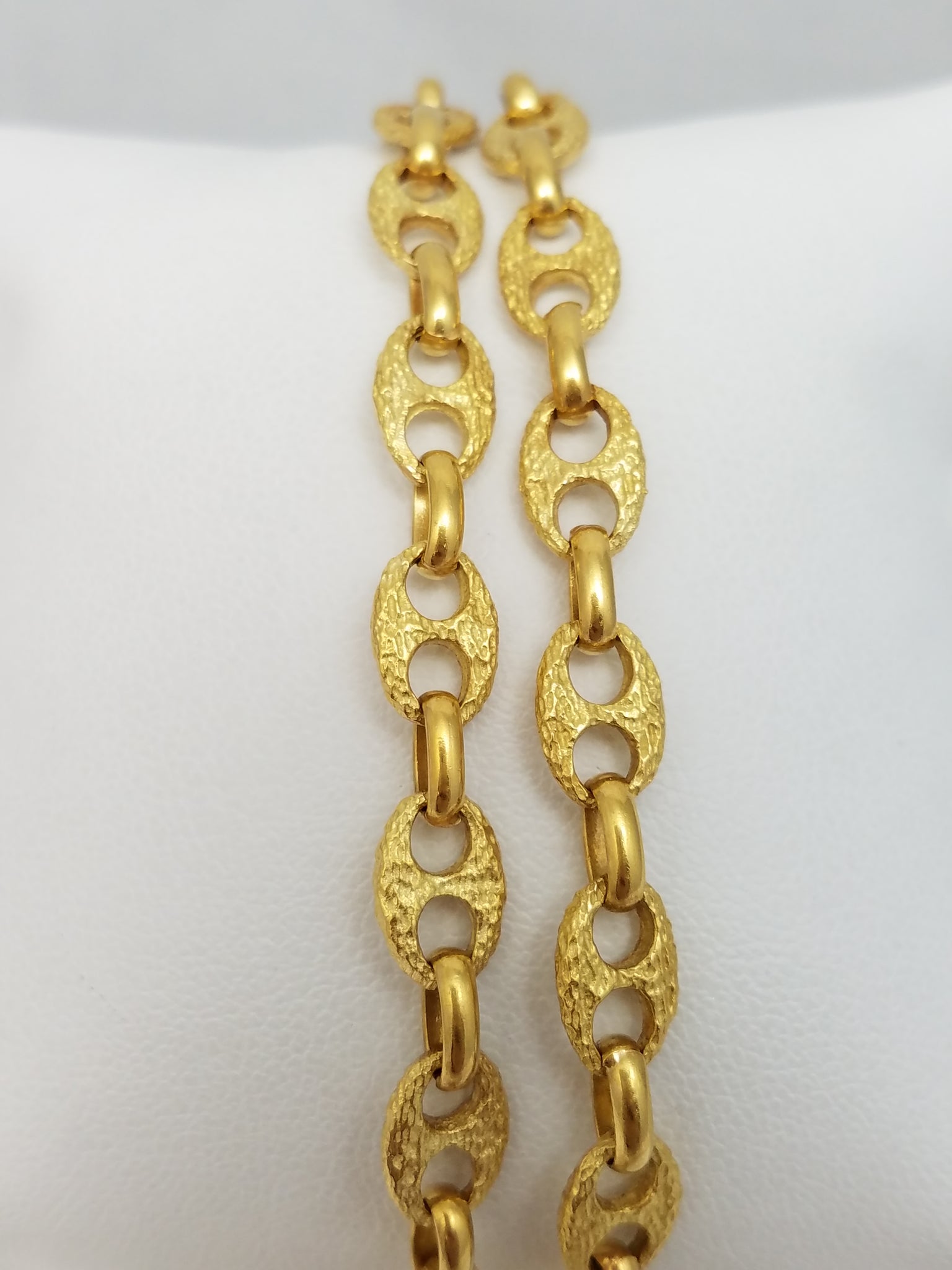 Vintage 31" Solid 18k Yellow Gold Fancy Link Chain Necklace