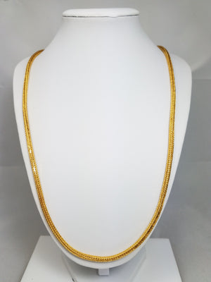 Handmade Solid 22k Yellow Gold Round Fancy Link 25" Chain Necklace