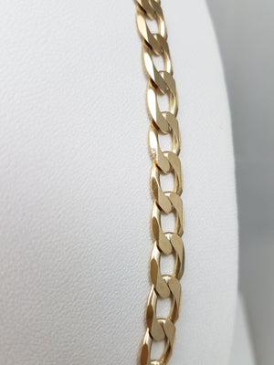 Bold 20" 10k Yellow Gold Solid Curb Link Chain Necklace Italy