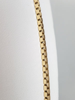 Bold 24" Solid 14k Yellow Gold Box Link Chain Necklace