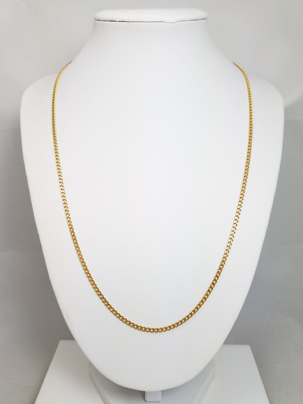 Solid Curb Link 21" 18k Yellow Gold Necklace