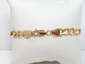 Sporty 8.5" 14k Solid Yellow Gold Figaro Link Bracelet Italy