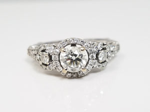 Sexy 14k White Gold Natural Diamond Engagement Ring