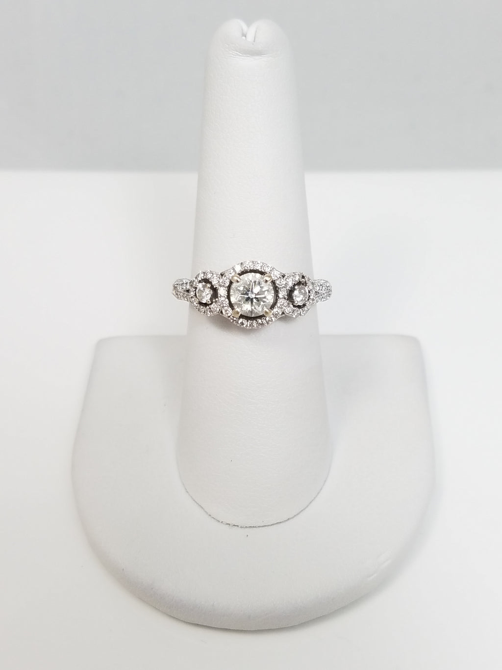 Sexy 14k White Gold Natural Diamond Engagement Ring