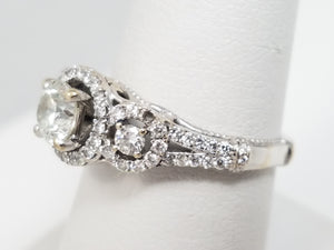 Sexy 14k White Gold Natural Diamond Engagement Ring