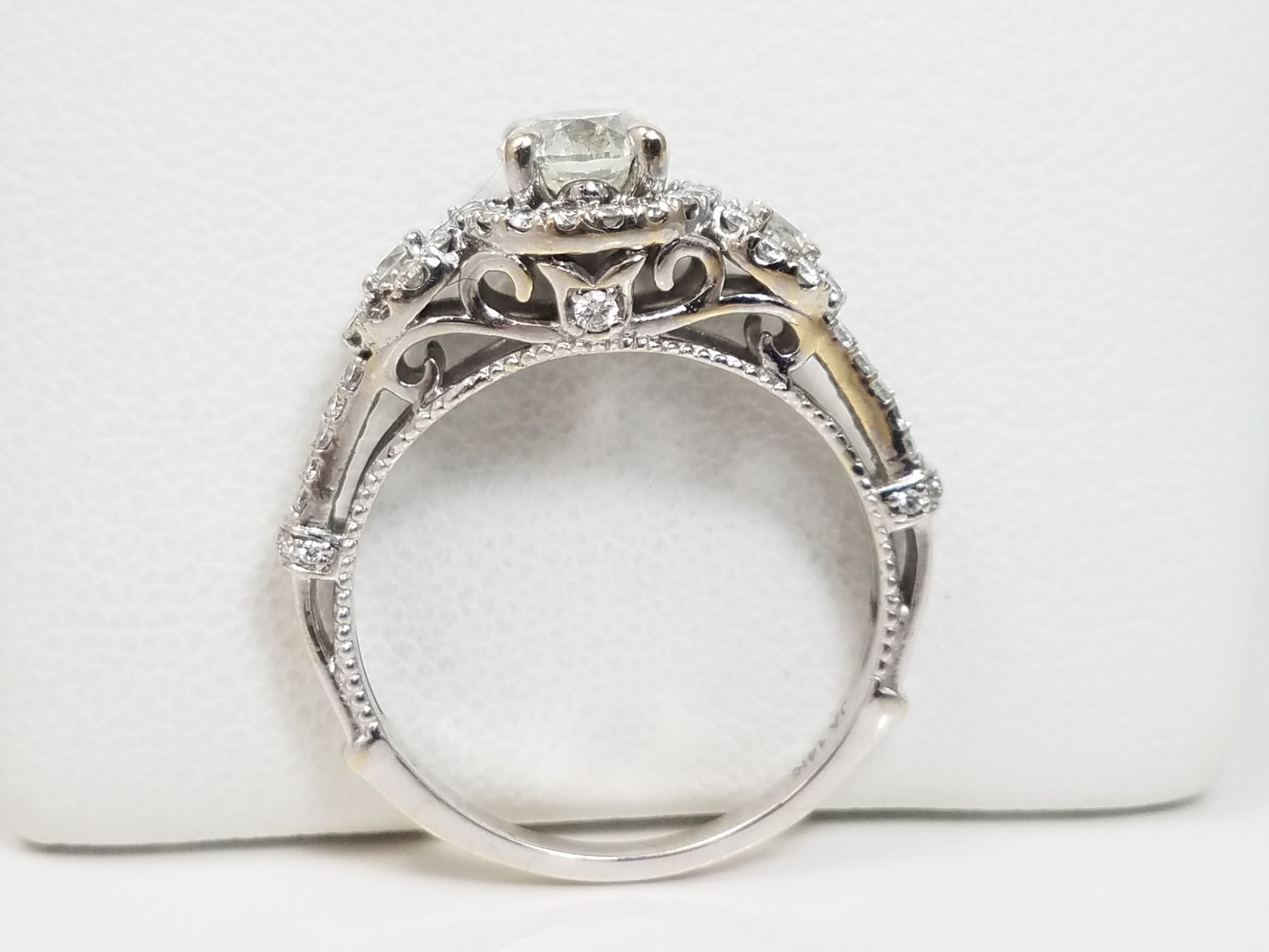 Sexy 14k White Gold Natural Diamond Engagement Ring