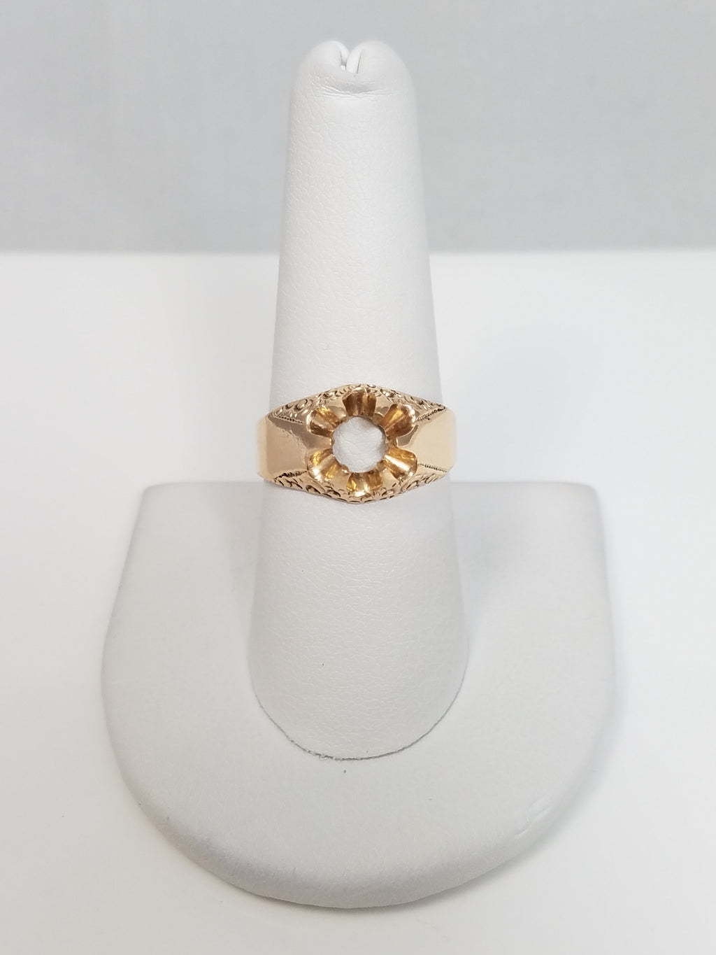 Classic 7k Yellow Gold Victorian Ring Mount