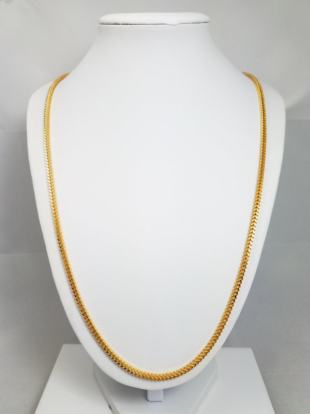 26" Solid 22k Yellow Gold Franco Link Chain Necklace