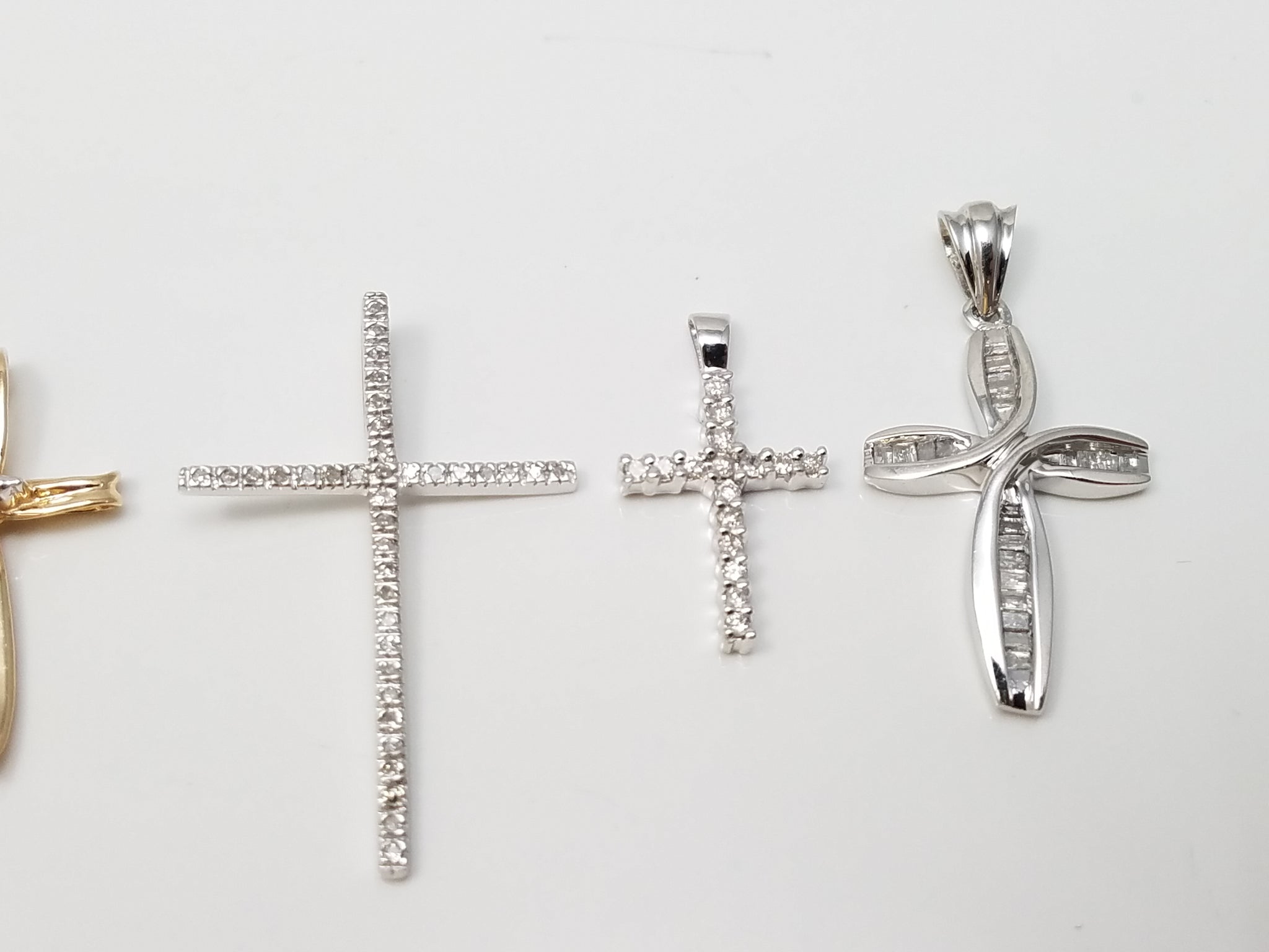 10k Gold Diamond Cross Pendant Lot