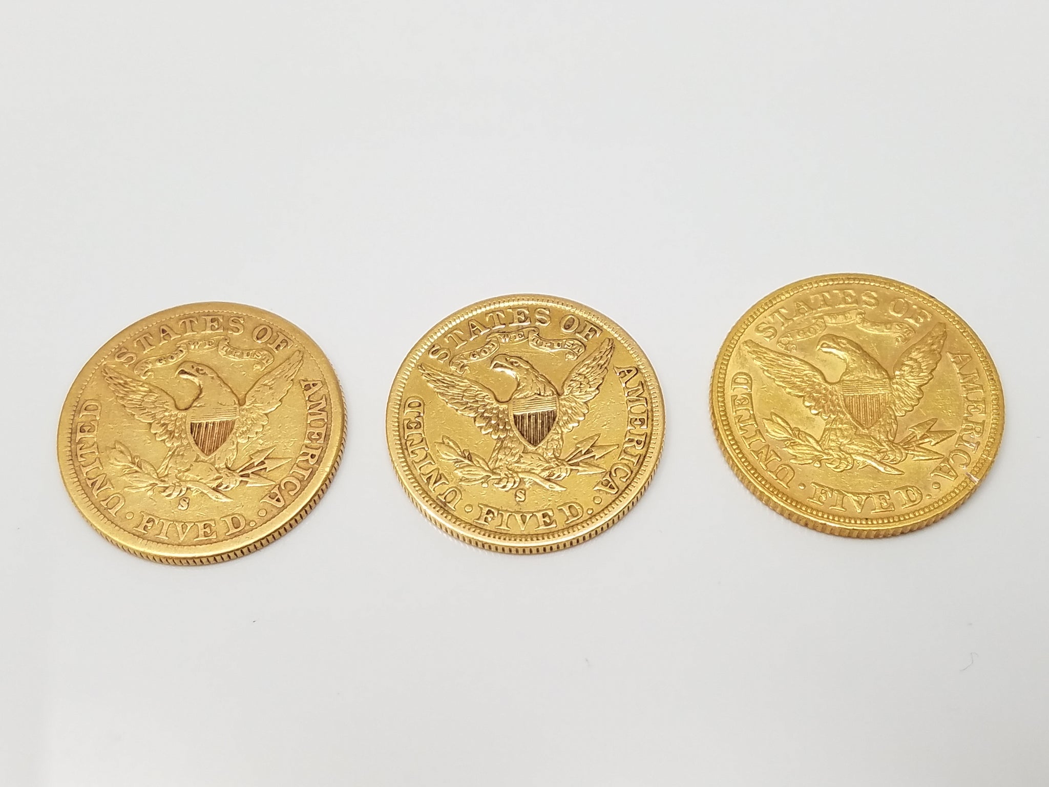 1880 1898 & 1898 US $5 Liberty Head Gold Coin Lot